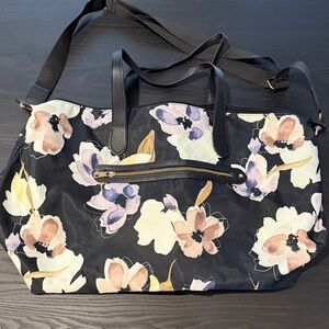 a new day Black Floral Travel Bag